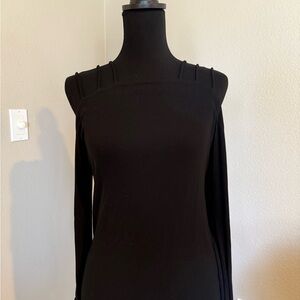 LNA Black Fitted Blouse with Long Sleeves
